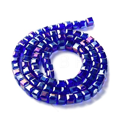 Electroplate Glass Beads Strands EGLA-R030-6x6mm-10-1