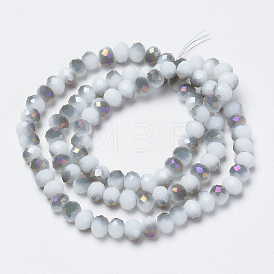 Electroplate Opaque Glass Beads Strands EGLA-A034-P8mm-F16-1