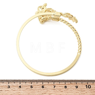 Brass Micro Pave Clear Cubic Zirconia Cuff Bangles BJEW-F526-02G-1