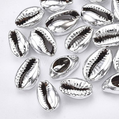 UV Plated Natural Cowrie Shell Beads X-SHEL-S266-06B-1