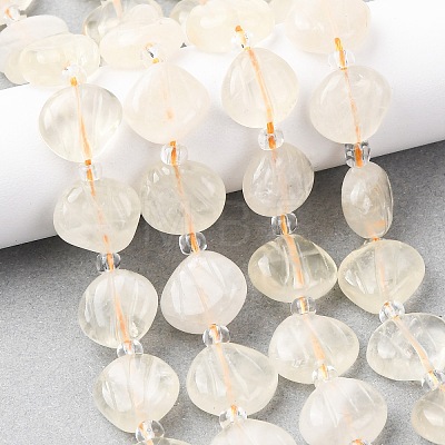 Natural Lemon Quartz(Heated) Carved Beads Strands G-H339-A06-01-1