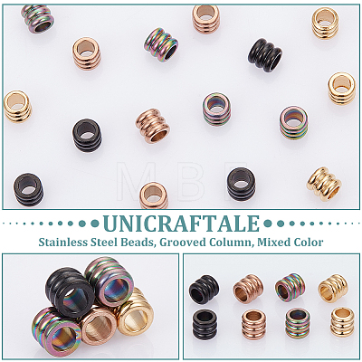 Unicraftale 16Pcs 4 Colors 304 Stainless Steel Beads STAS-UN0055-36-1