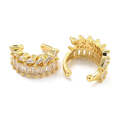 Brass Micro Pave Cubic Zirconia Cuff Earrings EJEW-C104-098G-1