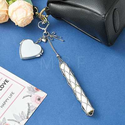 Stainless Steel Portable Lipstick Pouch Pendant Decorations HJEW-FS00107-1