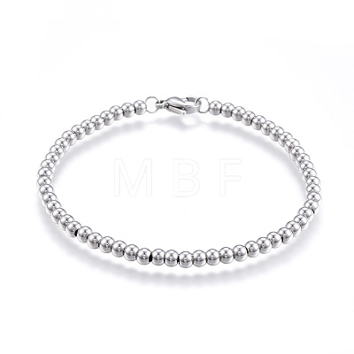 Tarnish Resistant 201 Stainless Steel Ball Chain Bracelets X-BJEW-E295-08-1