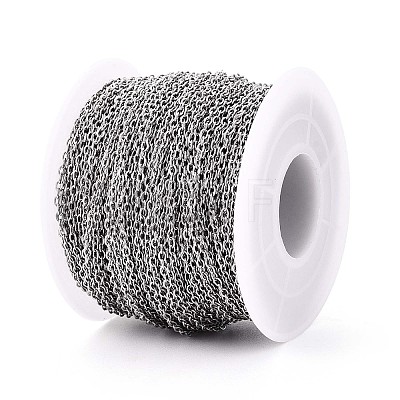 Tarnish Resistant 304 Stainless Steel Cable Chains CHS-R002-0.4mm-1
