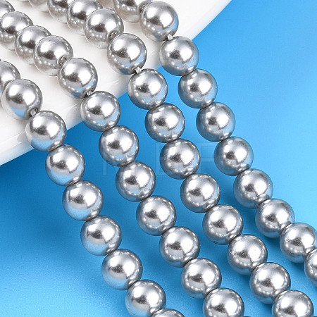 Baking Paint Pearlized Glass Pearl Bead Strands HY-N002-6mm-A03-1