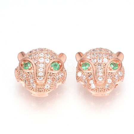 Brass Micro Pave Cubic Zirconia Beads ZIRC-S053-YS014G-1-1