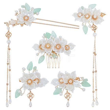 1 Set Alloy & Resin Hair Sticks OHAR-WR0001-06-1