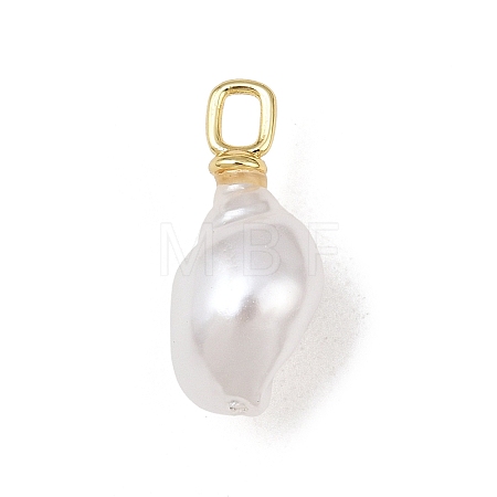 Brass & ABS Plastic Pearl Pendants PL-CBAEB37-01B-G-1