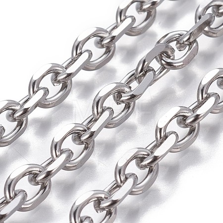 Tarnish Resistant 304 Stainless Steel Cable Chains CHS-P007-27P-01-1