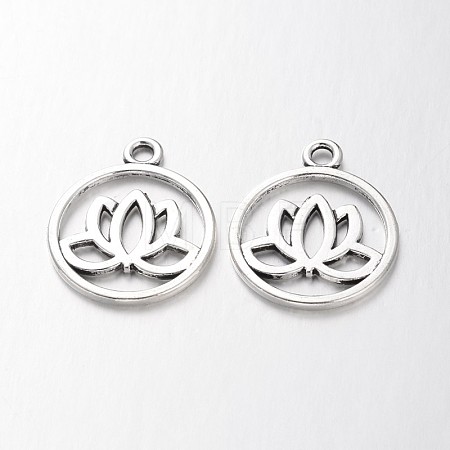 Tibetan Style Filigree Alloy Pendants TIBEP-5354-AS-LF-1