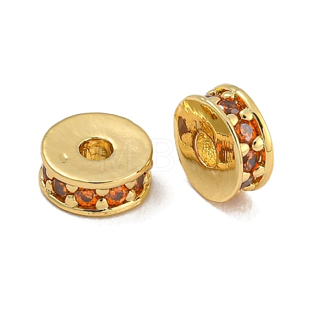 Rack Plating Brass Micro Pave Cubic Zirconia Beads KK-U030-26G-03-1