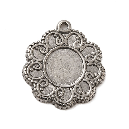 304 Stainless Steel Pendant Cabochon Settings STAS-G344-06P-1