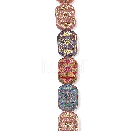 Painted Glass Beads Strands GLAA-F133-07F-1