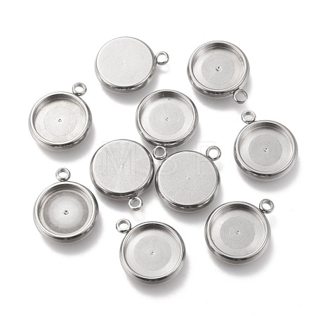 Non-Tarnish 304 Stainless Steel Pendant Cabochon Settings STAS-I162-01D-P-1