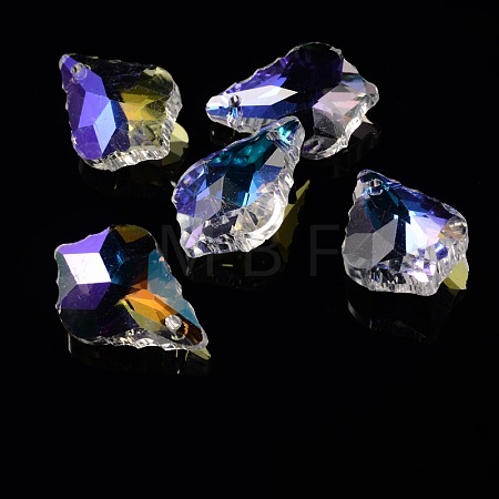 AB Color Plated Electroplate Glass Pendants EGLA-O003-06B-1