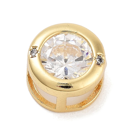 Rack Plating Brass Micro Pave Cubic Slide Charms KK-Z064-37G-01-1