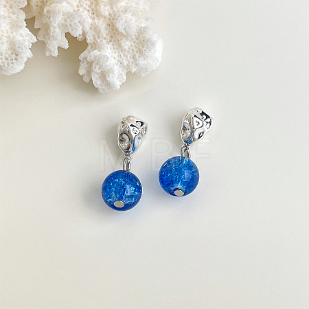 Brass Round Dangle Stud Earrings FS-WG0CE55-11-1