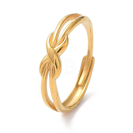 Ion Plating(IP) 304 Stainless Steel Infinity Adjustable Rings RJEW-D006-17G-1