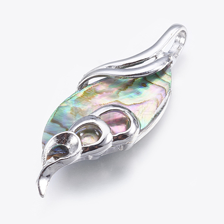 Abalone Shell/Paua Shell Big Pendants SSHEL-P014-23-1