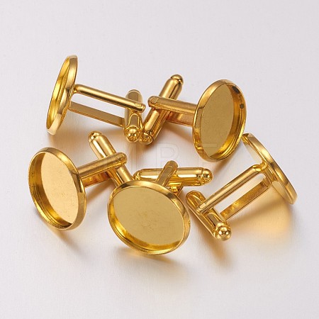 Brass Cuff Button X-KK-E062-G-1