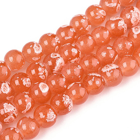 Baking Paint Glass Beads Strands DGLA-N015-6mm-04-1
