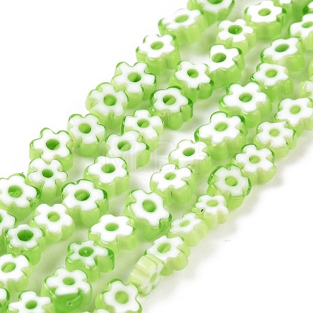 Handmade Millefiori Glass Bead Strands LAMP-J035-4mm-13-1