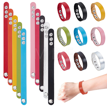20Pcs 10 Colors 16MM Adjustable Imitation Leather Cord Bracelets BJEW-ME0001-21-1