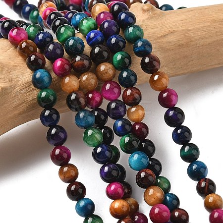 Natural Tiger Eye Beads Strands G-G101-6mm-6-1