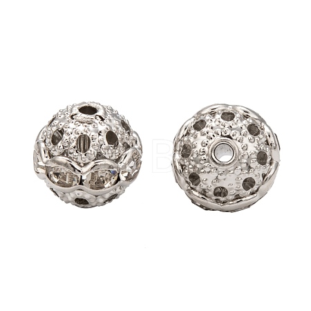 Brass Rhinestone Beads X-RB-H041-14-1