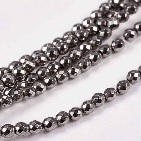 Electroplate Non-magnetic Synthetic Hematite Beads Strands G-J169B-2mm-07-1