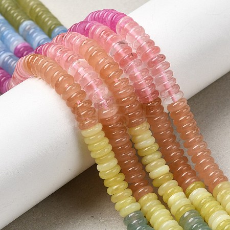 Cherry Quartz Glass & Dyed Natural White Jade & Green Aventurine Beads Strands G-H333-02C-1