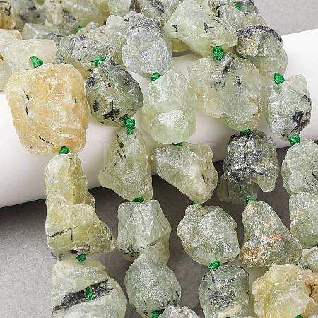 Raw Rough Natural Prehnite Beads Strands G-P528-A05-01A-1