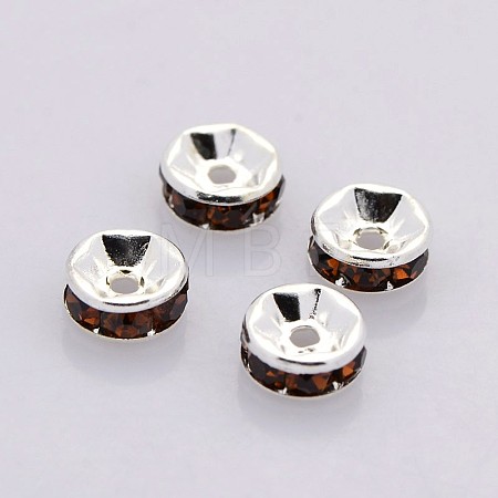 Brass Grade A Rhinestone Spacer Beads RB-A014-Z8mm-15S-1