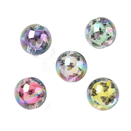Transparent UV Plating Acrylic Beads PACR-Z002-01B-1
