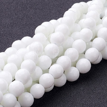 Synthetic White Agate Beads Strands X-G-D419-8mm-01-1