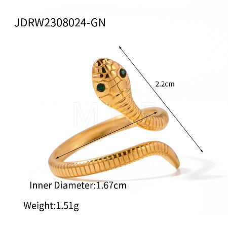 304 Stainless Steel with Cubic Zirconia Cuff Rings FS-WGA1504-03-1