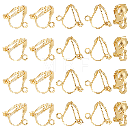 40Pcs 925 Sterling Silver Clip-on Earring Findings STER-BC0004-56A-1