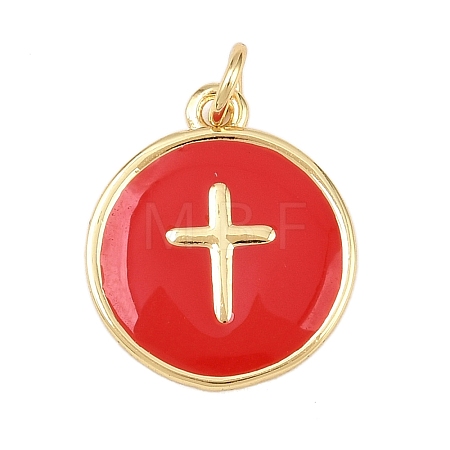 Brass Enamel Pendants KK-L251-02G-E02-1