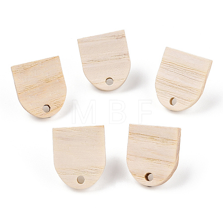 Ash Wood Stud Earring Findings EJEW-N017-011K-1