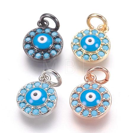 Brass Micro Pave Cubic Zirconia Charms ZIRC-E124-63-1