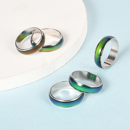12 Colors Changing Brass Mood Rings RJEW-R117-01-B-1