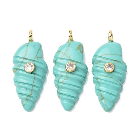 Synthetic Turquoise Carved Pendants G-H357-04G-06-1
