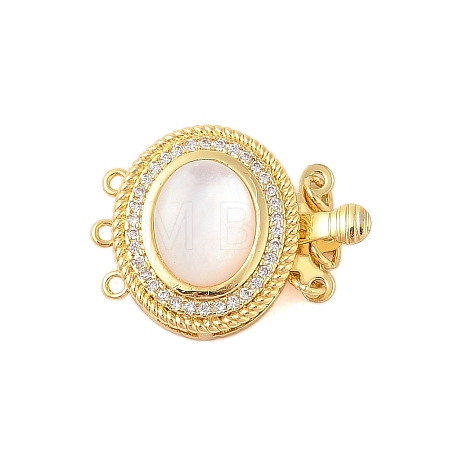 Rack Plating Brass Shell Box Clasps KK-S384-21G-01-1