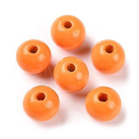 Spray Painted Natural Wood Beads WOOD-R272-02A-1