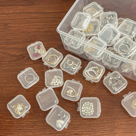 Mini Transparent Plastic Beads Containers PW-WG74209-01-1