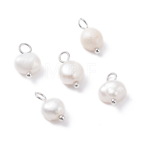 Natural Cultured Freshwater Pearl Charms X-PALLOY-JF01099-03-1