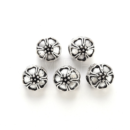Tibetan Style Alloy European Beads Settings for Enamel TIBE-N006-94AS-LF-1