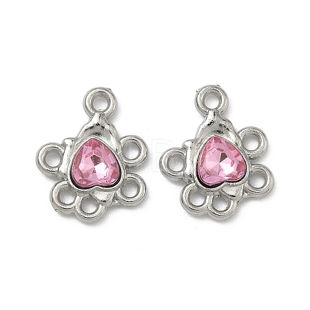 Alloy Light Rose Rhinestone Chandelier Component Links PALLOY-P317-09P-1